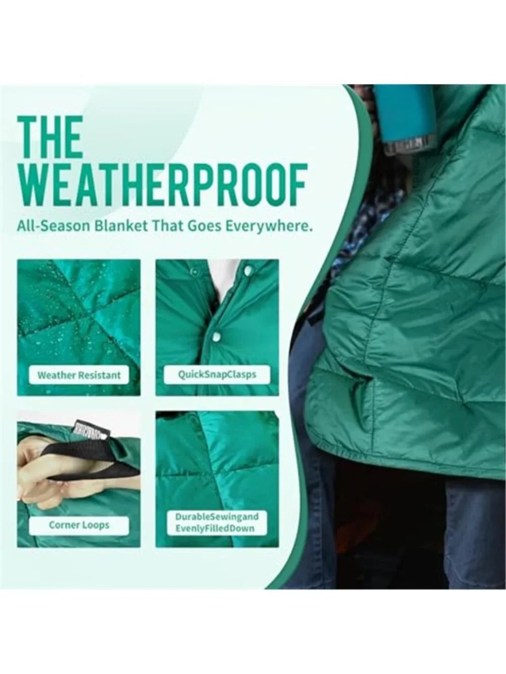 Waterproof Camping Blanket Packable Warm Puffy Quilt Outdoor Hiking Travel Beach